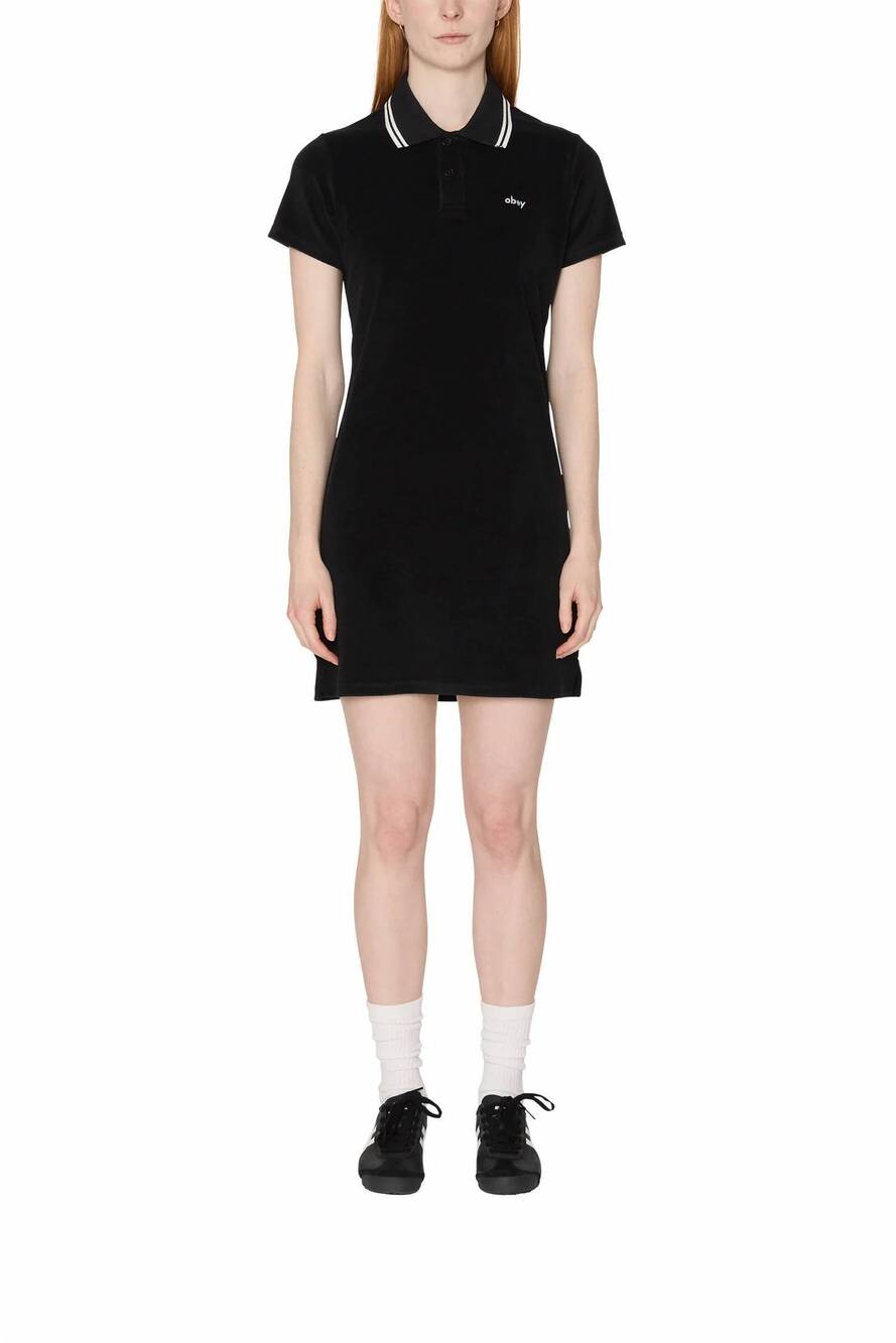 NEW OBEY CLOTHING lucia polo dress in digital black
